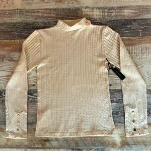 Women’s NWT Dictionary Brand Cream Colored Sweater, Fleece Lined